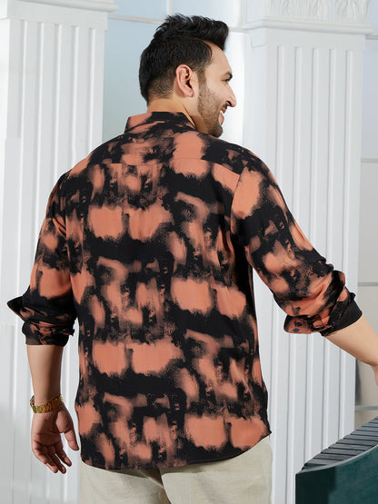 Smudged-Block Regular Shirt