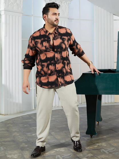 Smudged-Block Regular Shirt