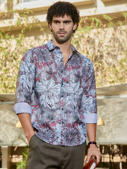 Men's Shirt Viscose All Over Print