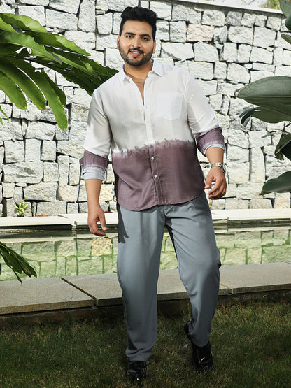 Ombre-Plunge Regular Shirt