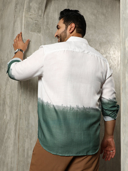 Ombre-Plunge Regular Shirt