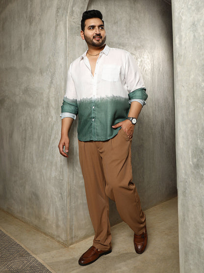 Ombre-Plunge Regular Shirt
