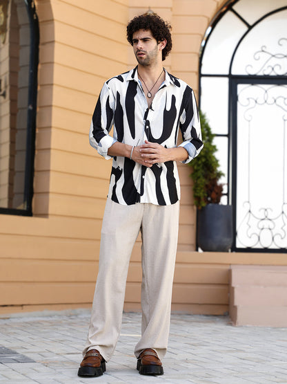 Contour-Lines Pleated Shirt