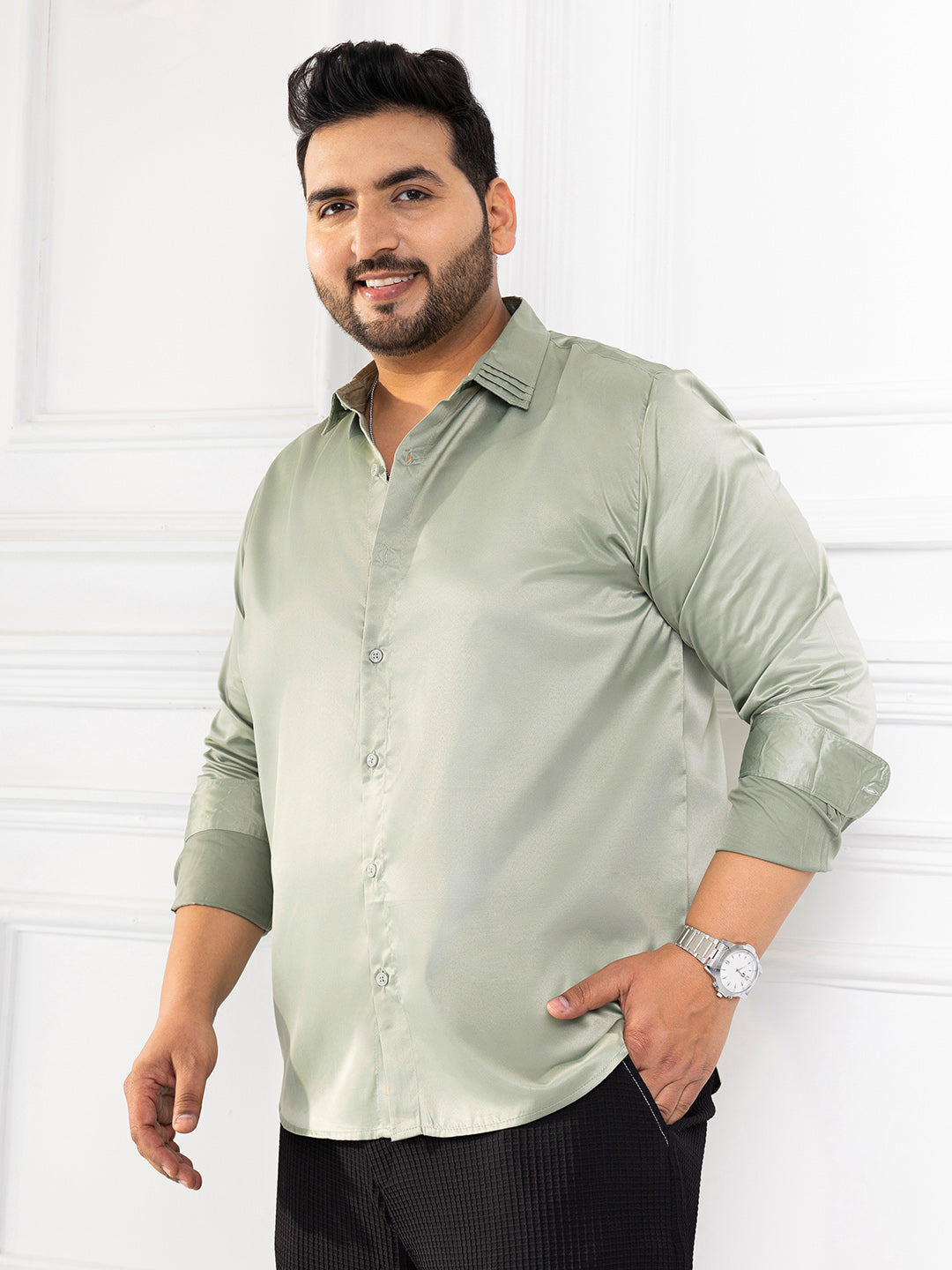 Solid Satin Shirt