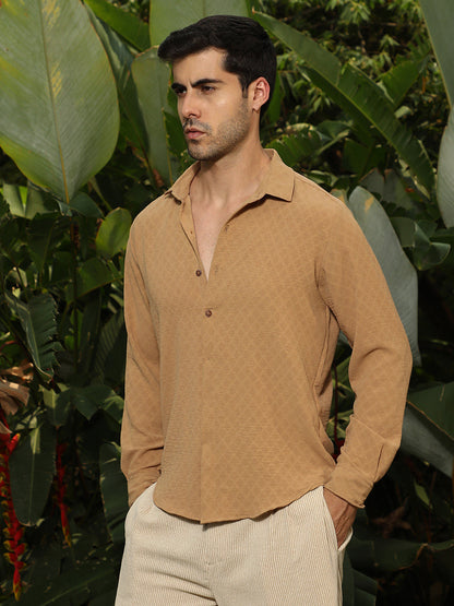 Rhombus-Texture Shirt