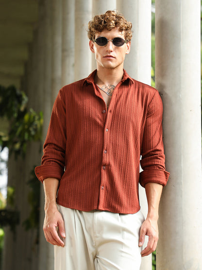 Ribbed-Rope Tactile Shirt