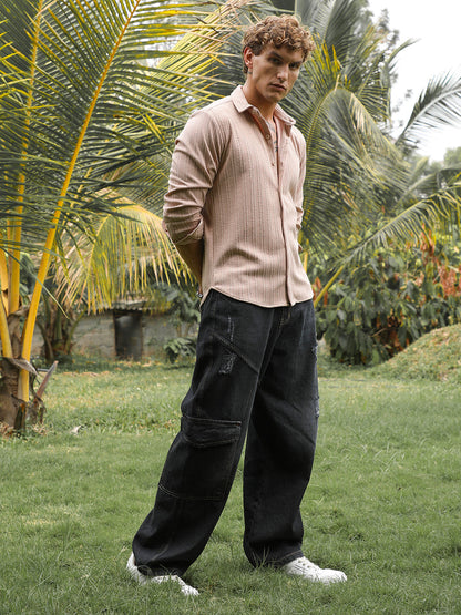 Ribbed-Rope Tactile Shirt