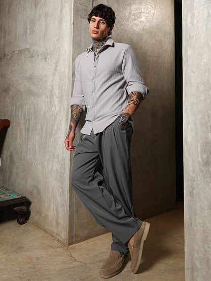 Chevron-Panel Tactile Shirt