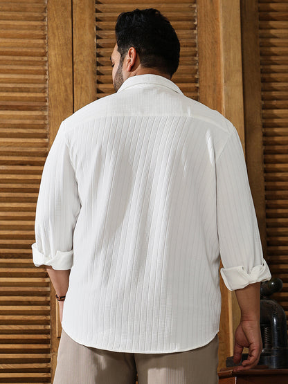 Chevron-Panel Tactile Shirt