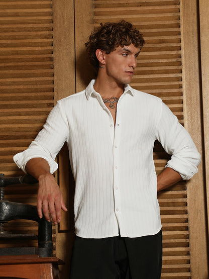 Chevron-Panel Tactile Shirt