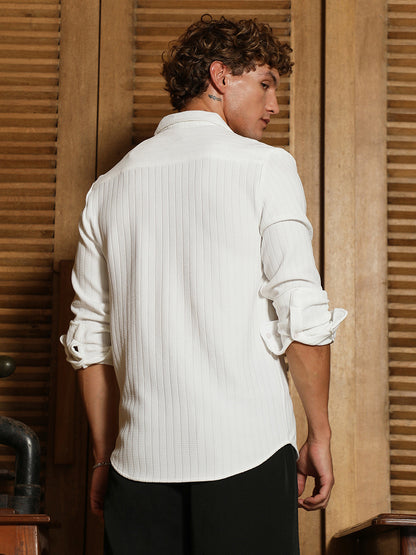 Chevron-Panel Tactile Shirt