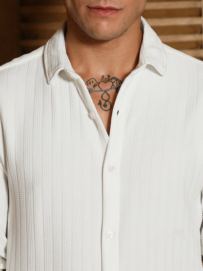 Chevron-Panel Tactile Shirt