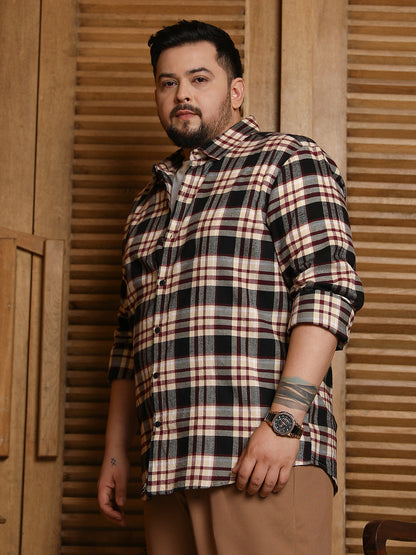 Dark-Plaid Relaxed Shirt