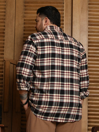 Dark-Plaid Relaxed Shirt
