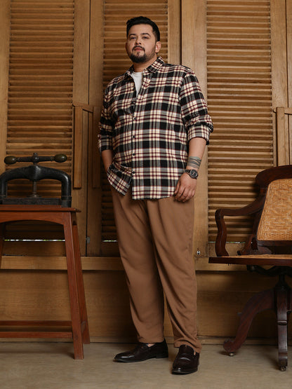 Dark-Plaid Relaxed Shirt