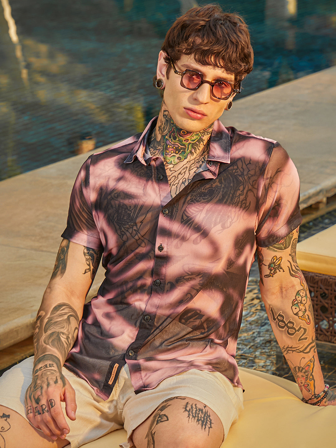 Blurred-Mesh Shirt