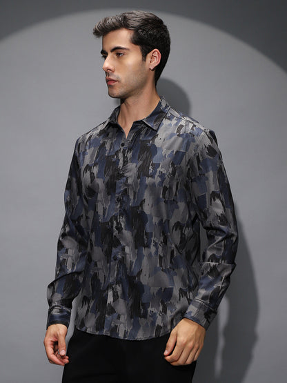 Fray-Stroke Imprint Shirt