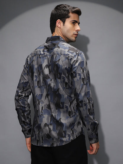 Fray-Stroke Imprint Shirt