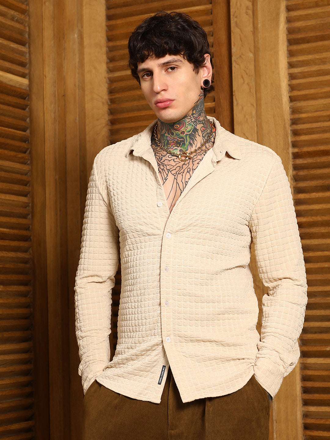 Cube-Textured Shirt