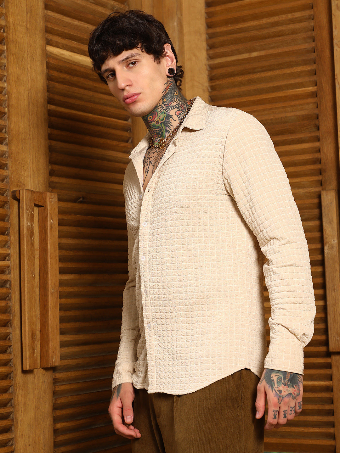 Cube-Textured Shirt