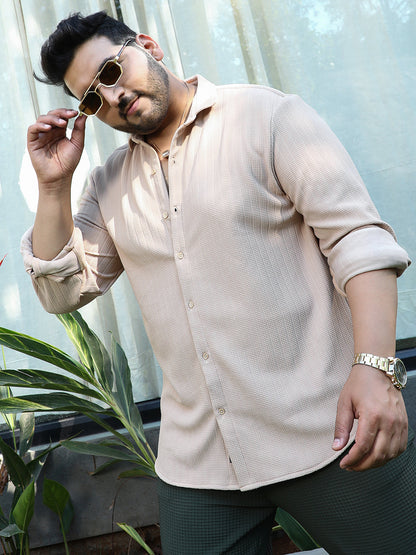 Chevron-Panel Tactile Shirt