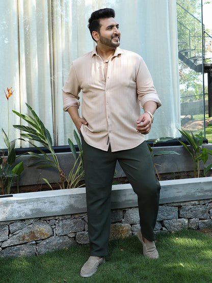 Chevron-Panel Tactile Shirt