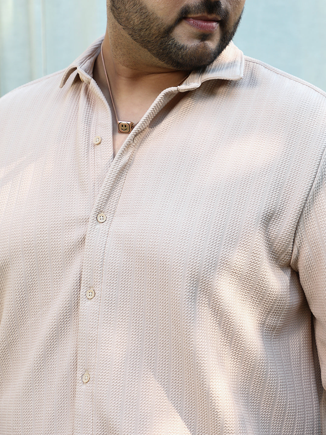 Chevron-Panel Tactile Shirt