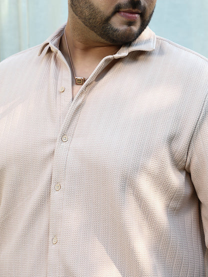 Chevron-Panel Tactile Shirt