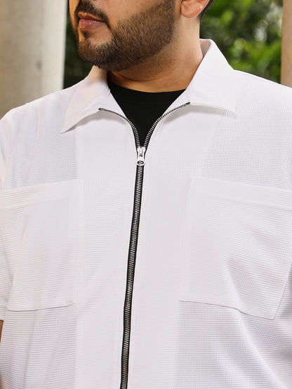 Waffle-Utility Oversized Shirt