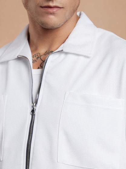 Waffle-Utility Oversized Shirt