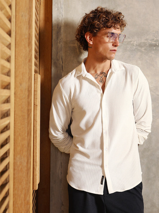 Hive-Weave Textured Shirt