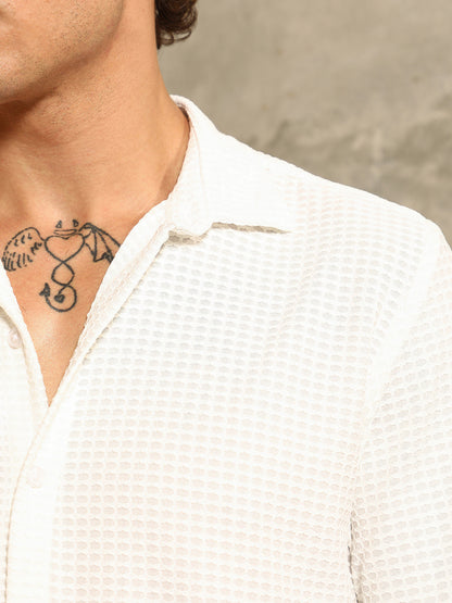 Hive-Weave Textured Shirt