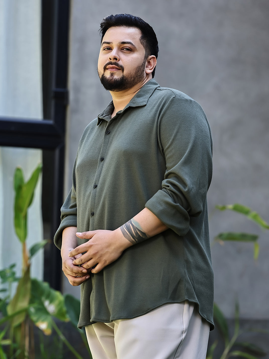 Waffle-Knit Shirt