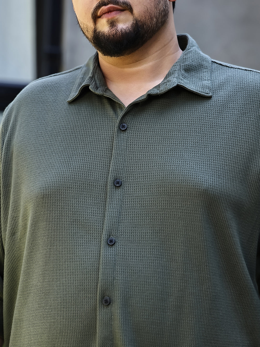 Waffle-Knit Shirt