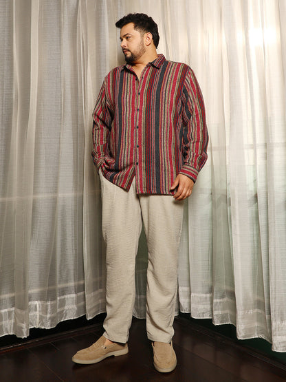 Multitrack-Striped Woven Shirt