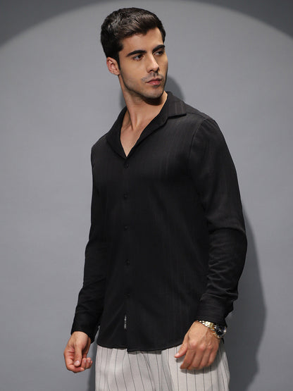 Chevron-Panel Tactile Shirt
