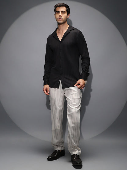 Chevron-Panel Tactile Shirt