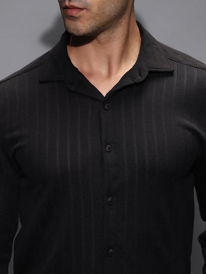 Chevron-Panel Tactile Shirt