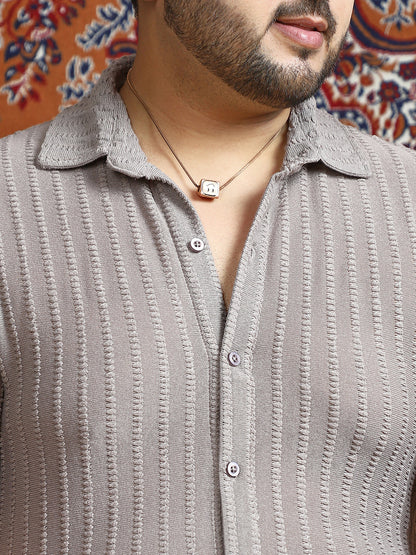 Cross-Stitch Stripe Knit Shirt