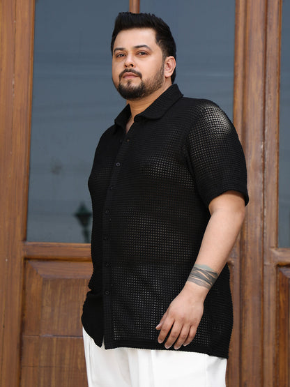 Solid-Knit Oversized Shirt