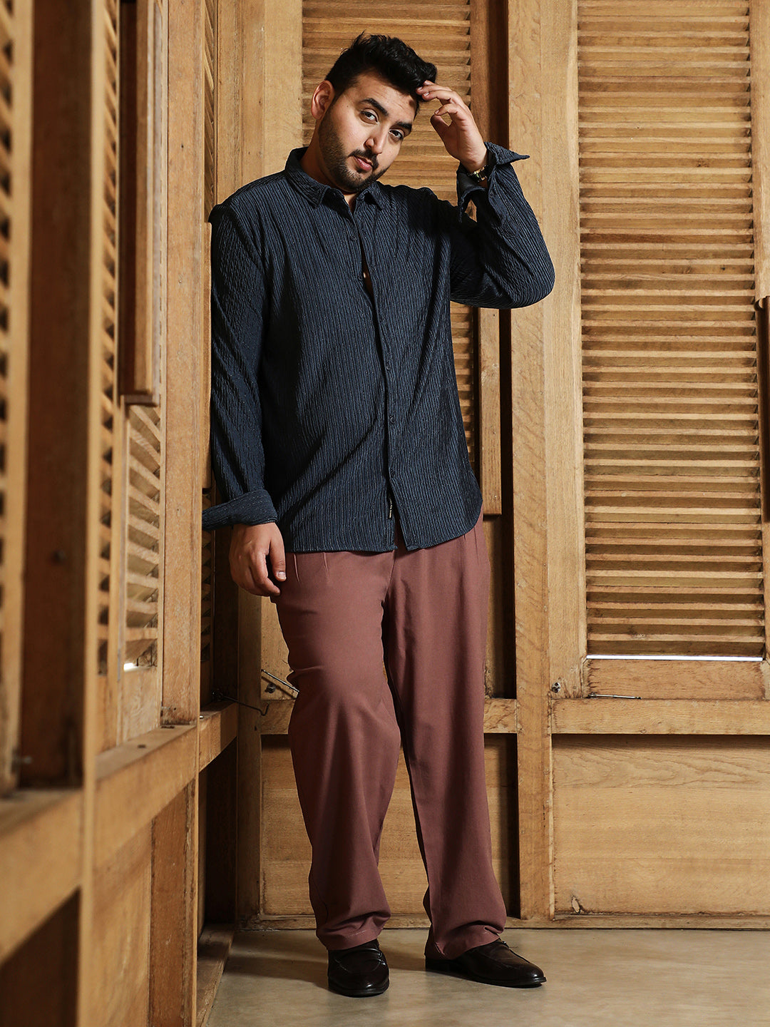 Shimmering-Pleat Shirt