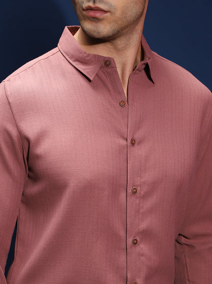 Solid-Woven Regular Shirt