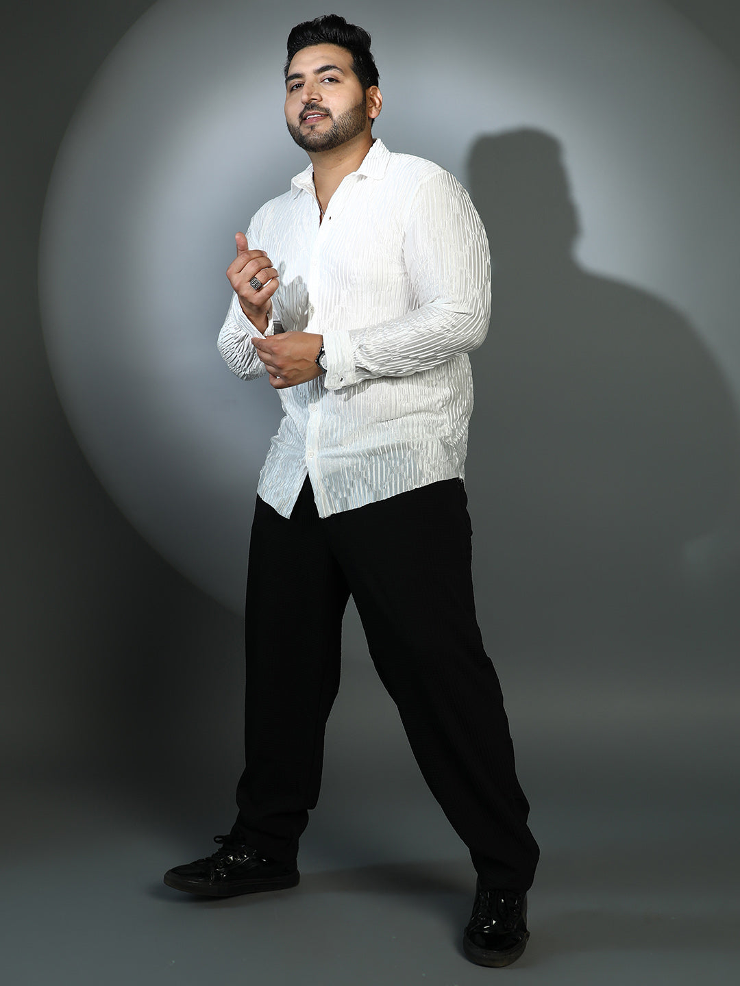 Shard-Pleated Shirt