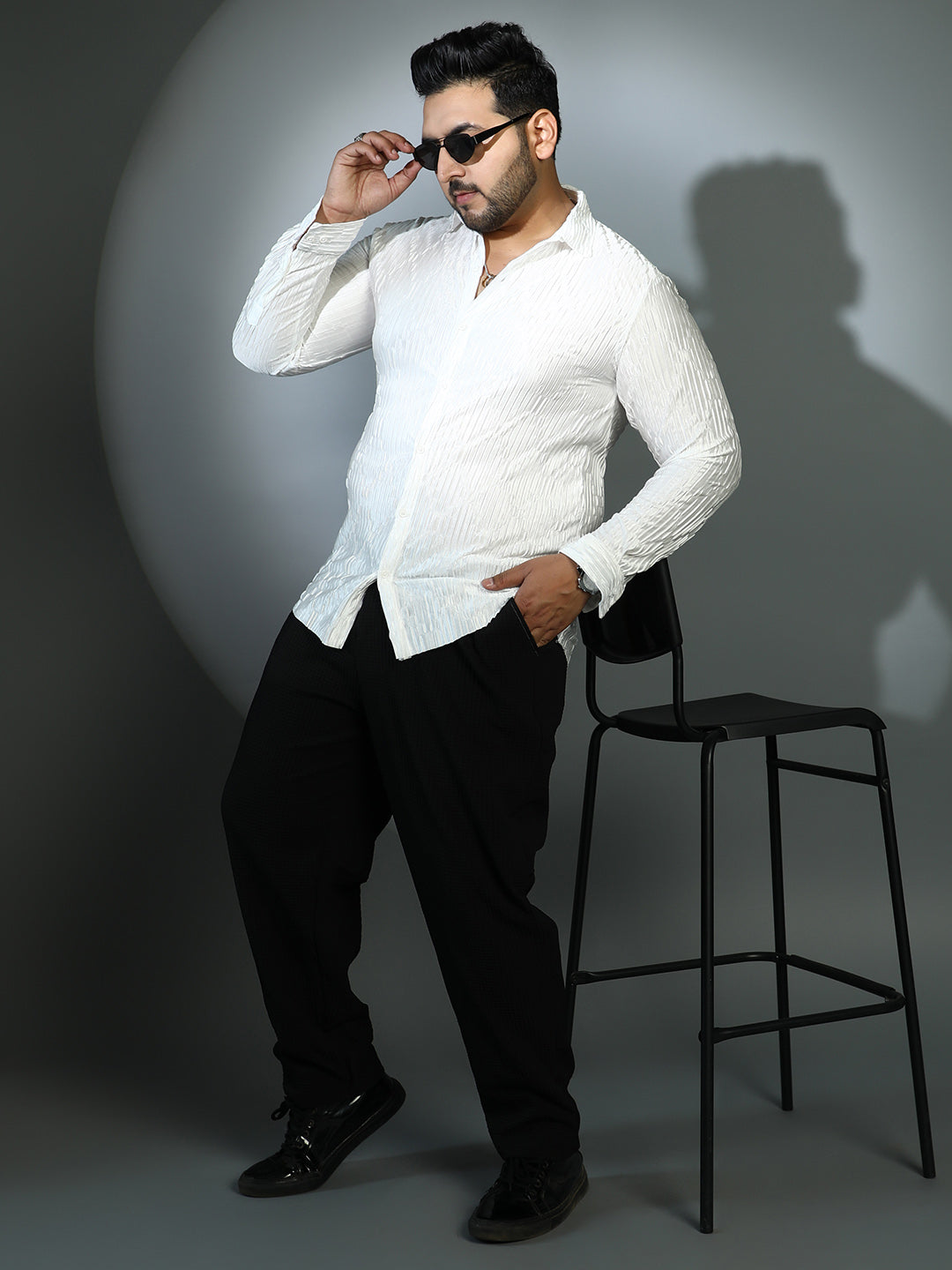 Shard-Pleated Shirt