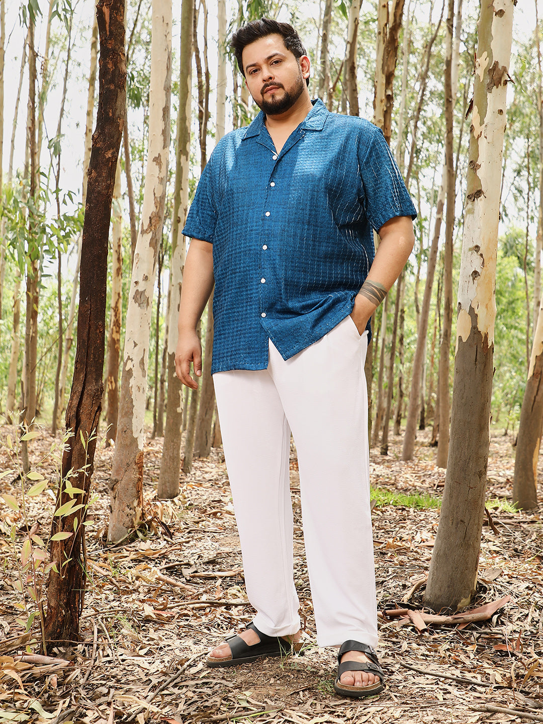 Dye-Textured Cuban Oversized Shirt