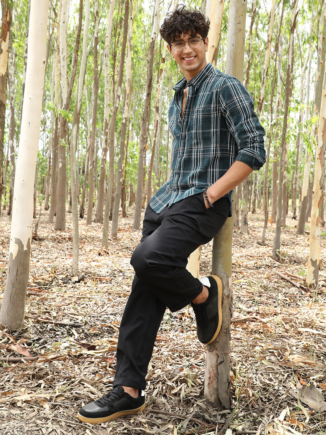 Plaid-Woven Regular Shirt