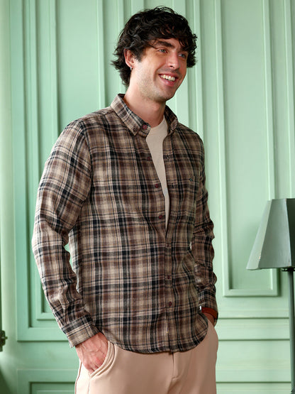 Button-Down Gradient-Plaid Shirt