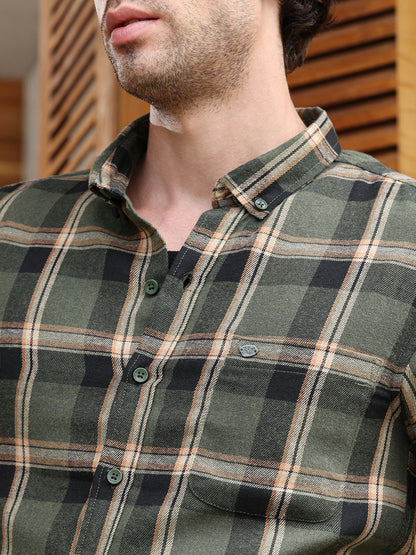 Button-Down Shadow-Plaid Shirt