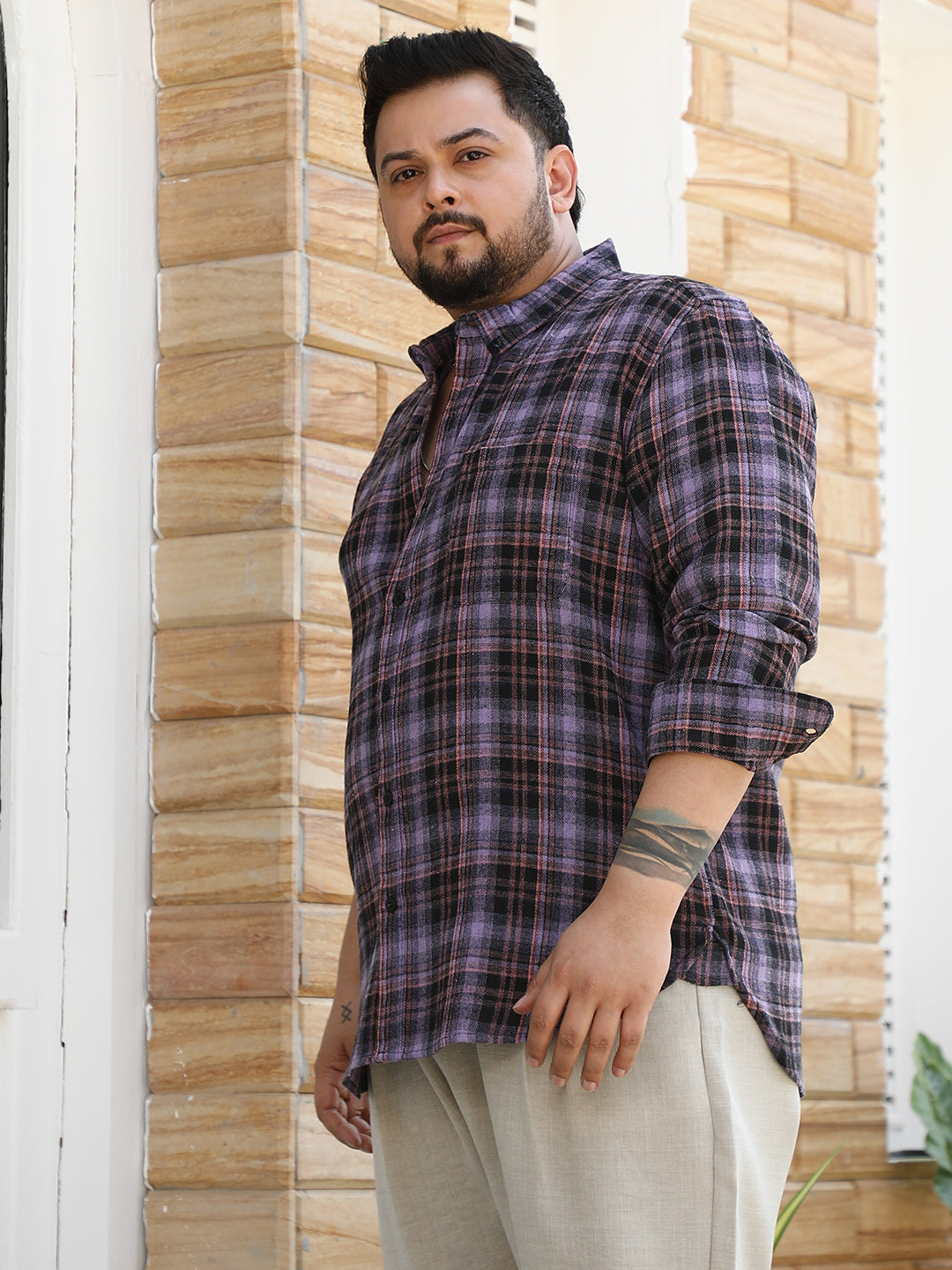 Static-Plaid Shirt