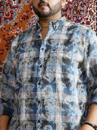 Faded-Plaid Regular Shirt